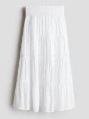 White Tiered Maxi Dress with Smocked Waist